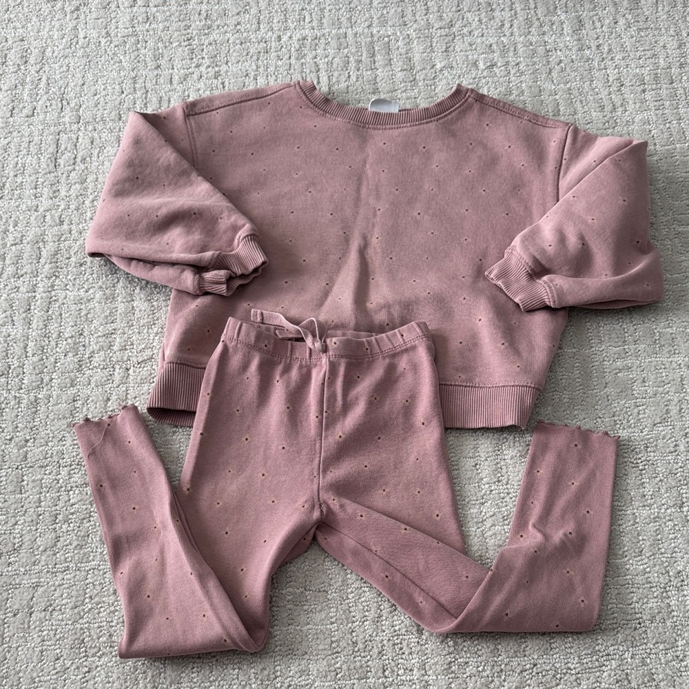 Zara Dusty Pink Sweatshirt and Leggings Set